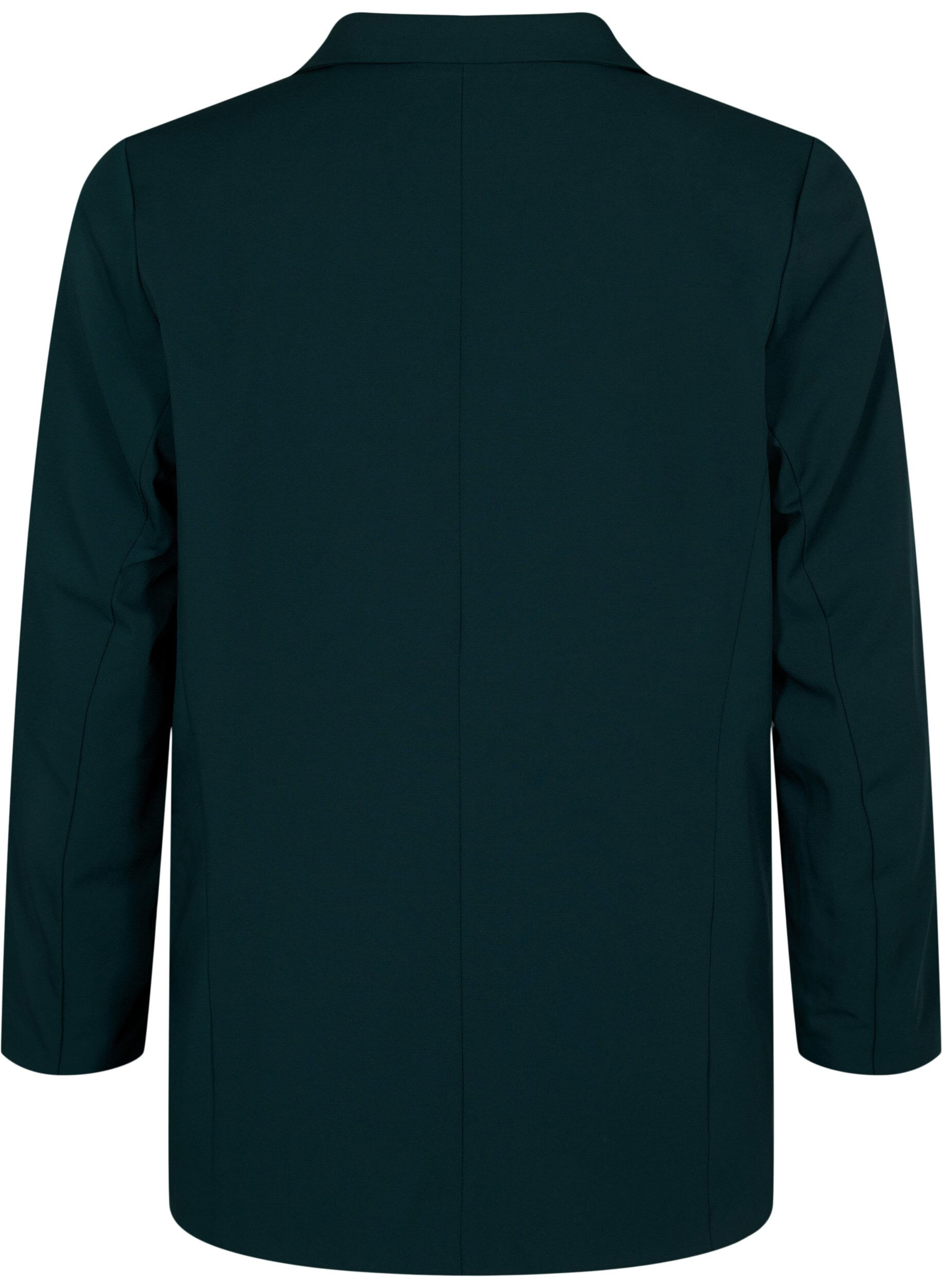 Zizzi Klassisk blazer med fickor, Scarab, Packshot image number 1