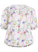 Blommig blus med smock, Rosa, Packshot image number 0