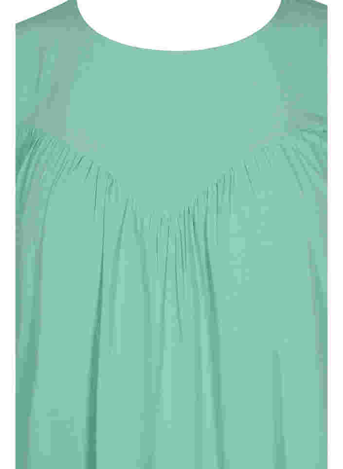 A-linjeformad blus i viskos, Dusty Jade Green, Packshot image number 3