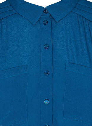 Viskostunika med knappar och 3/4-ärmar, Maroccan Blue, Packshot image number 2