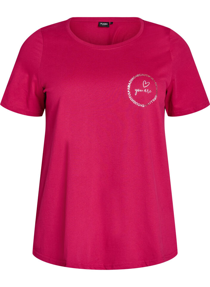 T-shirt med tryck, R&ouml;d, Packshot image number 0
