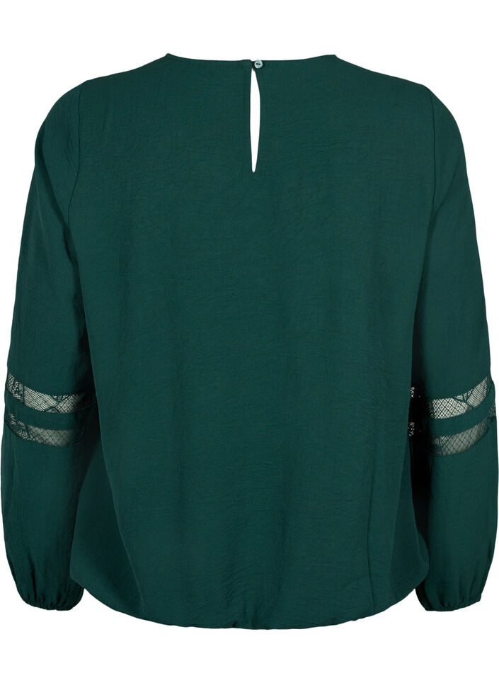 Långärmad blus med spets, Scarab, Packshot image number 1