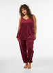Topp i velour med spetskant, R&ouml;d, Model image number 1
