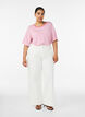 T-shirt i TENCEL&trade; Lyocell med r&auml;nder, Rosa, Model image number 1