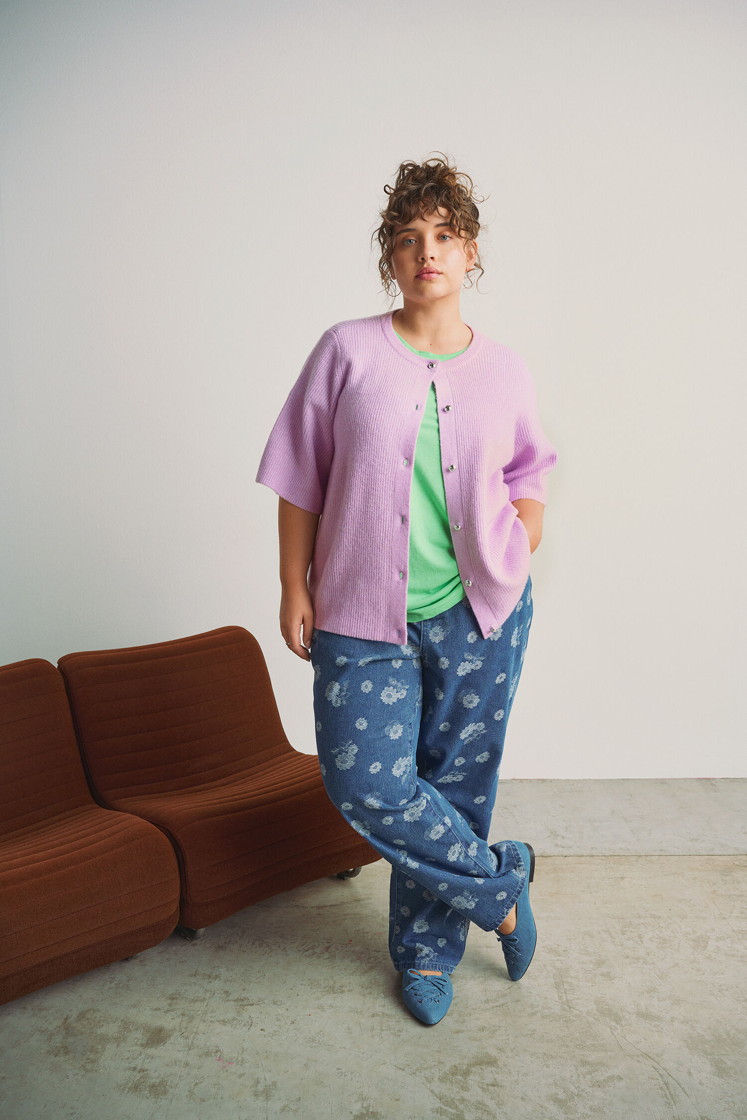 Zizzi F&auml;rgglada stickade plagg, , Model