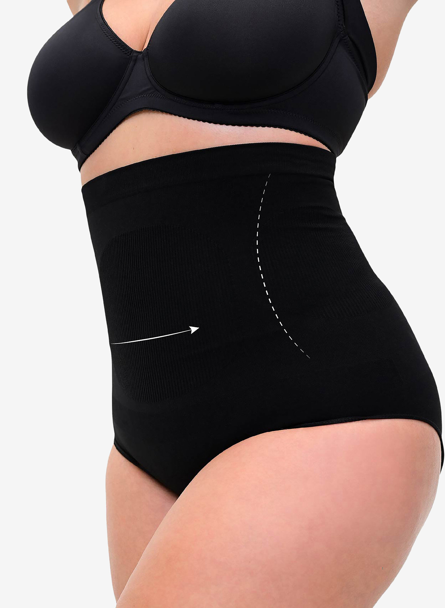Zizzi Shapewear trosa med h&ouml;g midja, Svart, Model image number 0