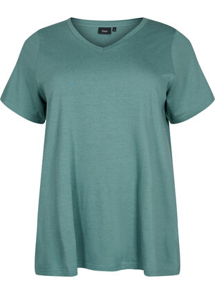 A-linjeskuren t-shirt med korta ärmar, Sea Pine, Packshot image number 0