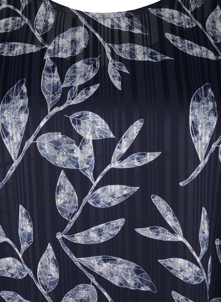 Kort, mönstrad klänning med rund halsringning, Ev.Blue Flower AOP, Packshot image number 2