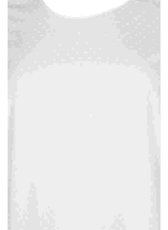 Strukturerad viskosblus med vida ärmar, Bright White, Packshot image number 2