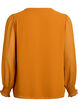 Blus med genomskinliga ärmar och smock, Orange, Packshot image number 1