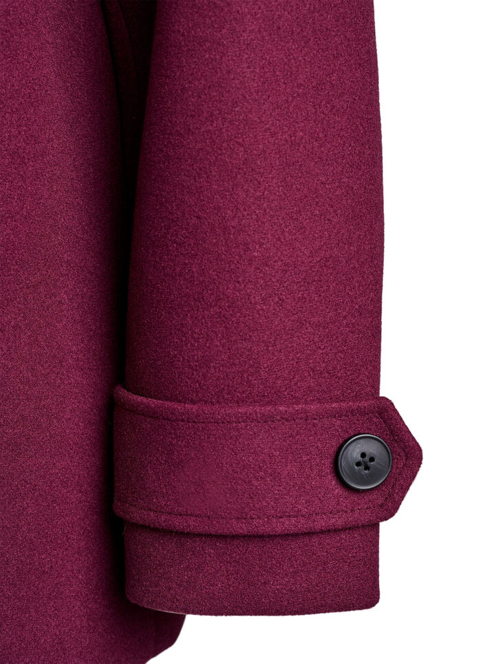 Kort kappa med dubbelkn&auml;ppt kn&auml;ppning, R&ouml;d, Packshot image number 4