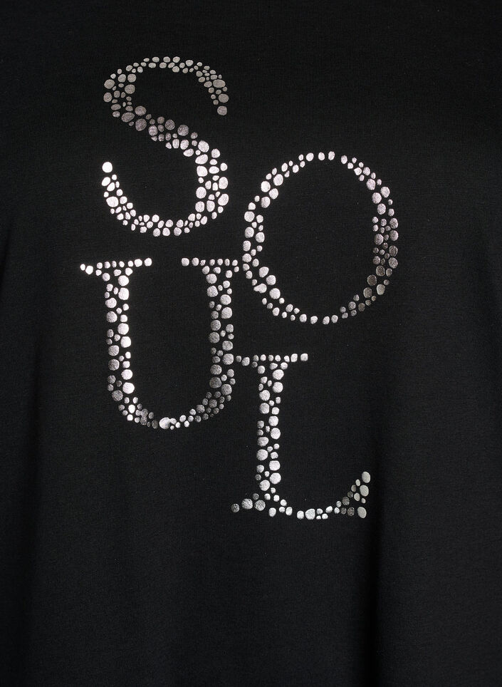 T-shirt med tryck, Svart, Packshot image number 2