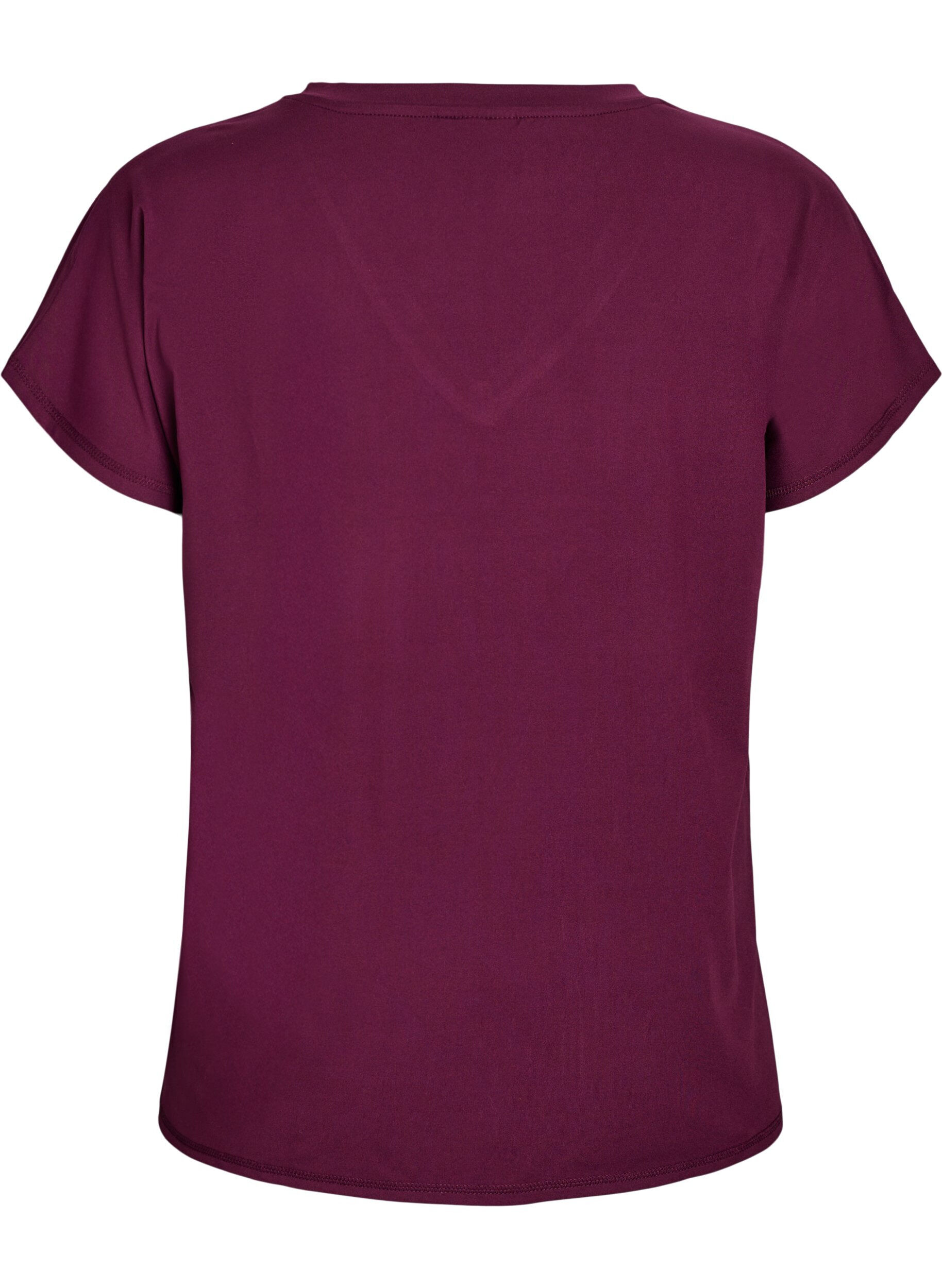 ZizziTr&auml;nings t-shirt med v-ringning och l&ouml;s passform, R&ouml;d, Packshot image number 1