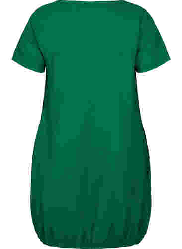 Kortärmad klänning i bomull, Verdant Green, Packshot image number 1