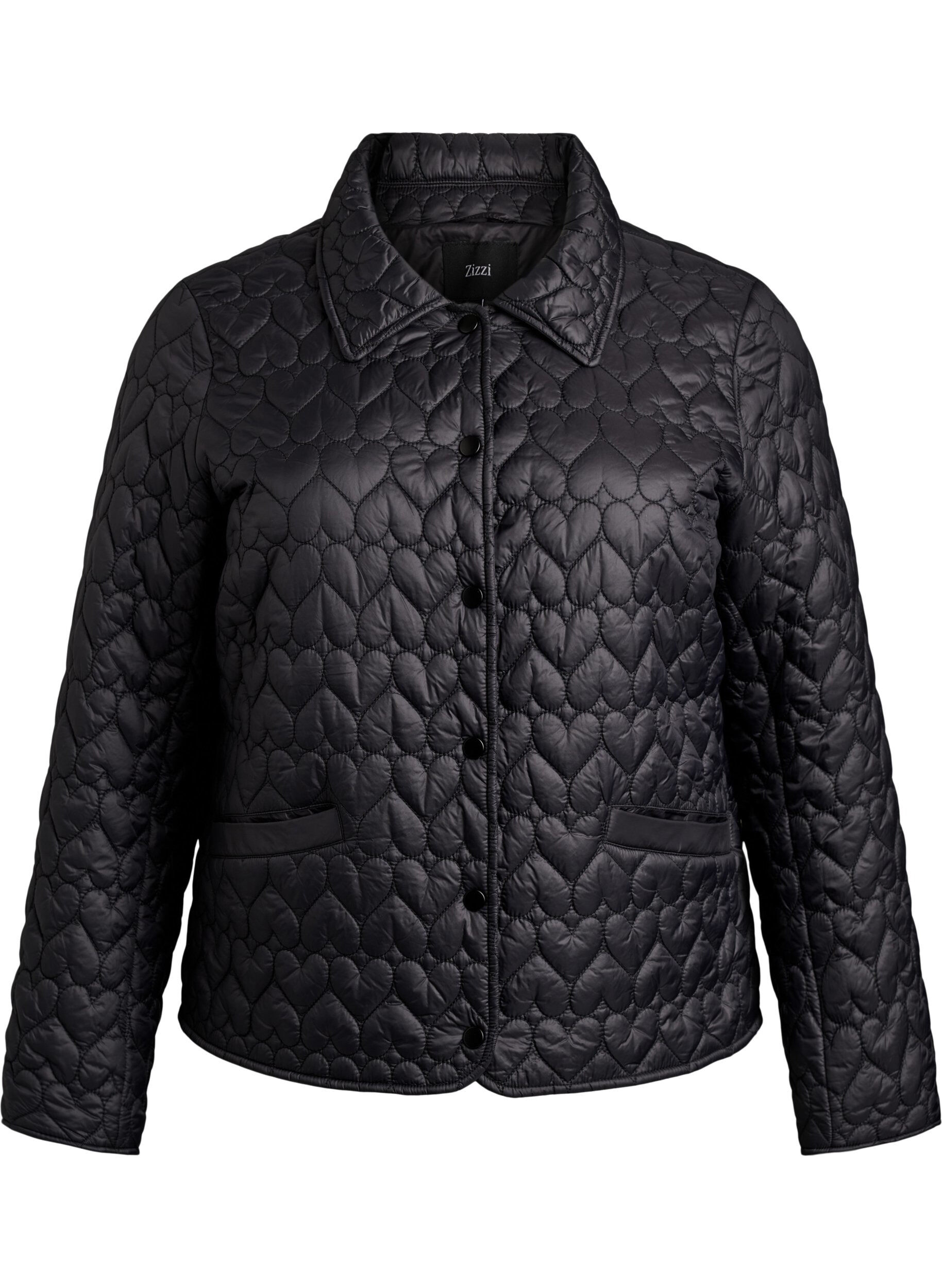 ZizziL&auml;tt vadderad jacka med dekorativ quiltning, Svart, Packshot image number 0