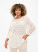 Crochet blus med 3/4 ärmar, Sandshell, Model image number 0