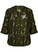 Blus med fransiga tr&aring;dar och struktur, Gr&ouml;n, Packshot image number 0