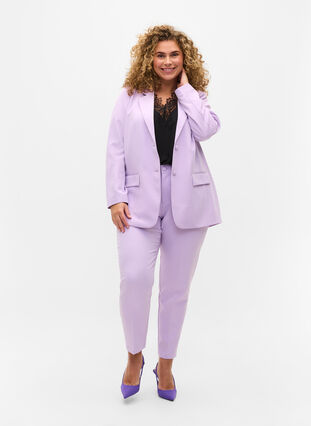 Blazer with button fastening and pockets, Orchid Bloom, Model image number 2