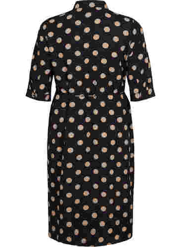 FLASH - Skjortklänning med tryck, Black Brown Dot, Packshot image number 1