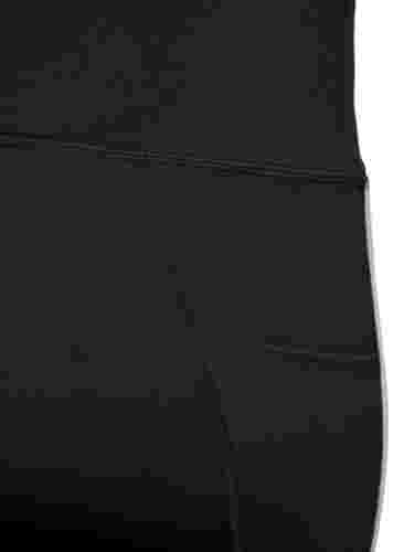 Träningstights med reflexer och sidoficka, Black, Packshot image number 3