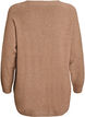 L&aring;ng stickad blus med kulknappar, Brun, Packshot image number 1