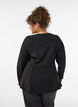 Blus i jersey med ribbad textur och a-linjeformad passform, Svart, Model image number 2