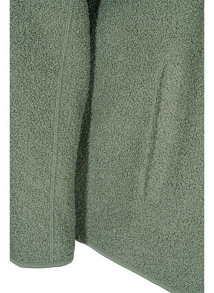 Kort teddyjacka med fickor, Agave Green, Packshot image number 3