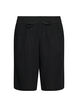 L&ouml;sa shorts i bomullsmuslin med h&ouml;g midja, Svart, Packshot image number 0