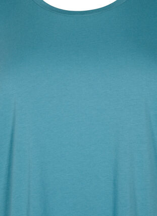 T-shirt i bomull med 2/4-ärmar, Brittany Blue, Packshot image number 2