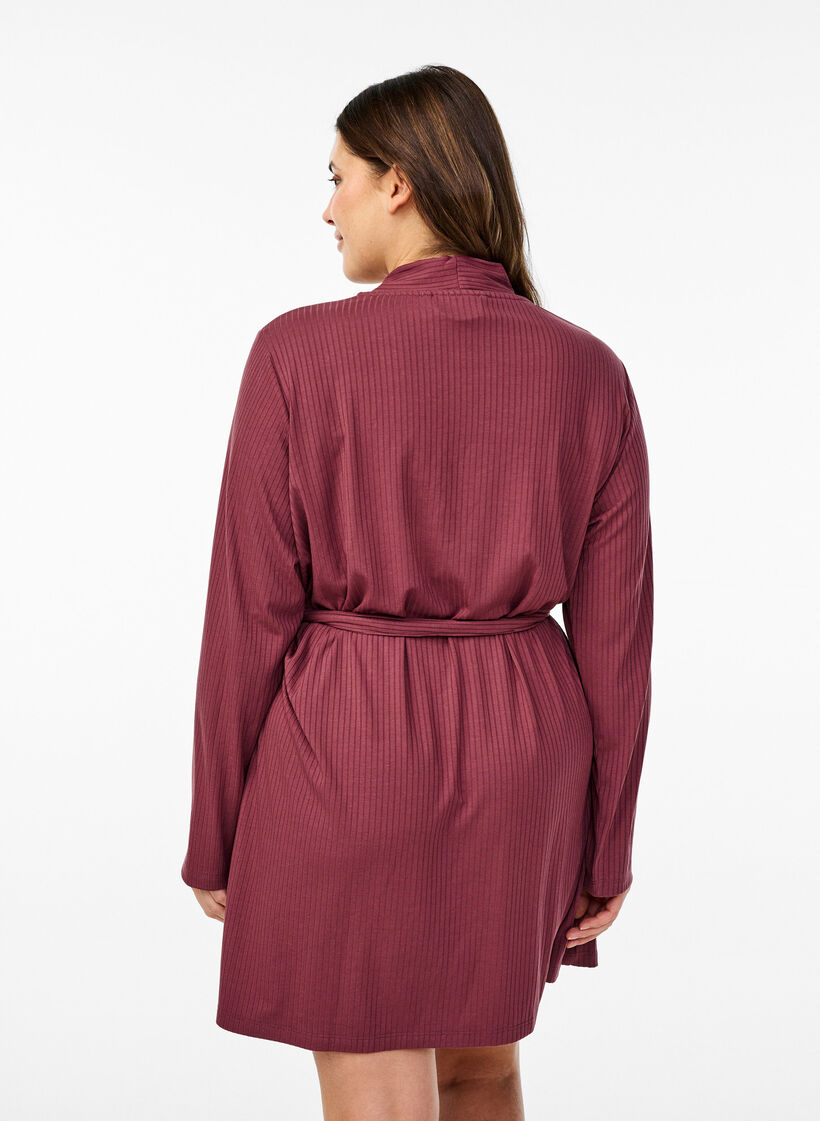 Morgonrock med knytskärp, Rose Brown, Model image number 1