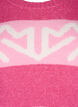 Randig stickad tröja med grafiskt mönster, Raspberry Rose Comb, Packshot image number 2
