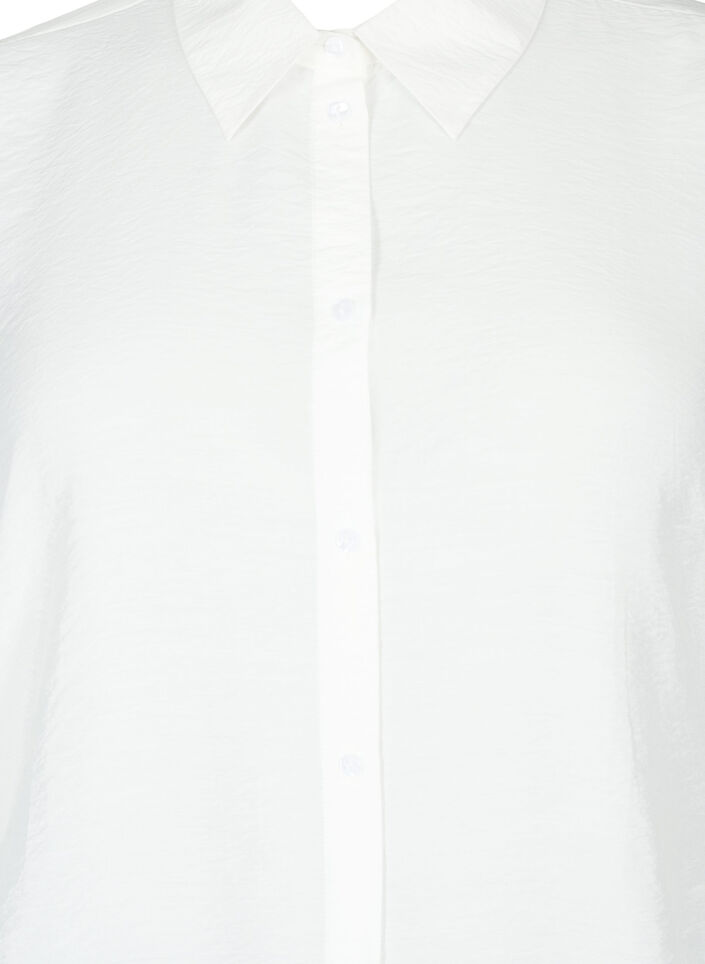 Skjorta i viskos med volangdetalj, Bright White, Packshot image number 2