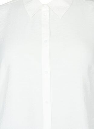 Skjorta i viskos med volangdetalj, Bright White, Packshot image number 2