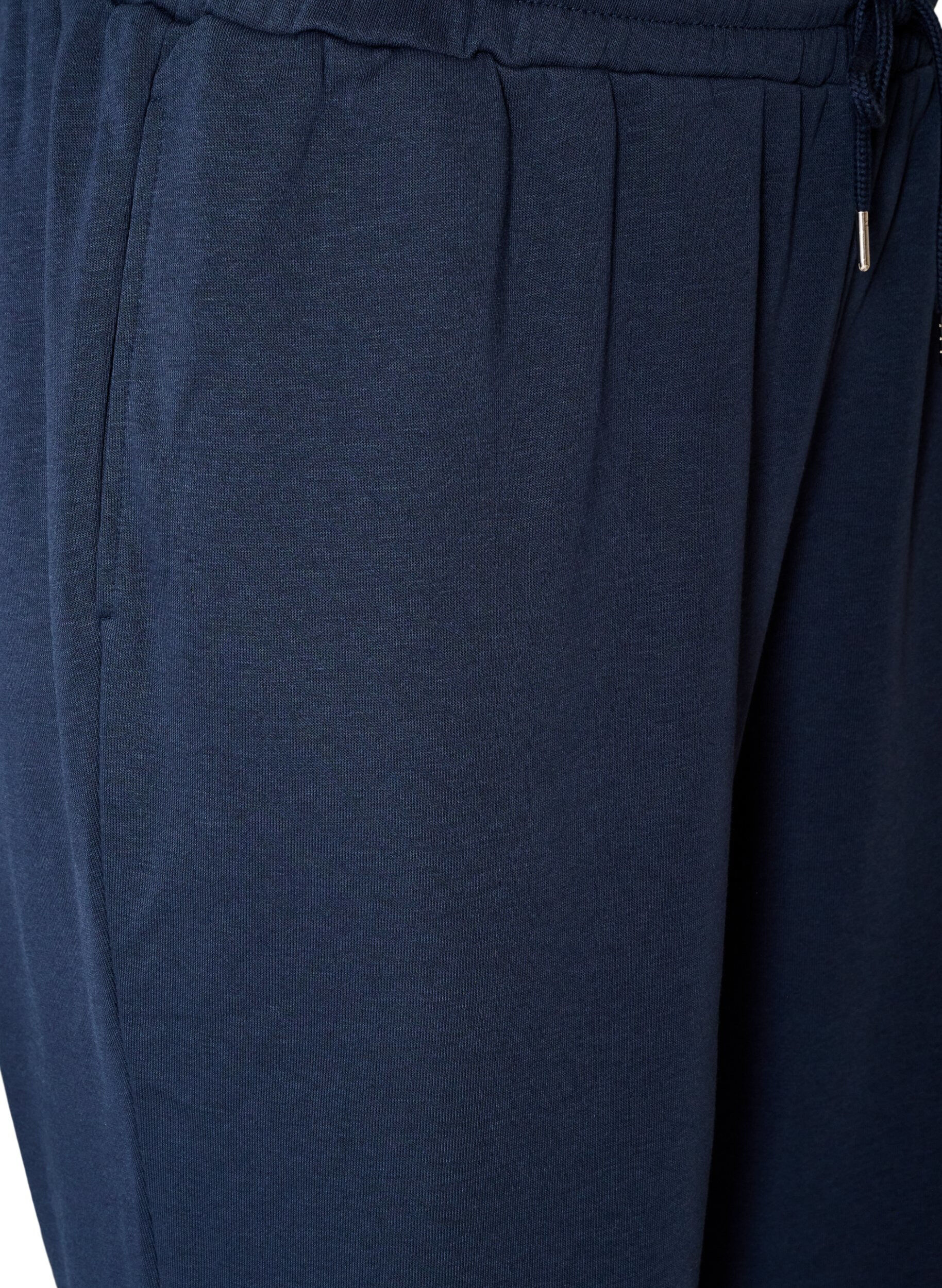 ZizziSweatpants med h&ouml;g midja och dragsko, Bl&aring;, Packshot image number 2