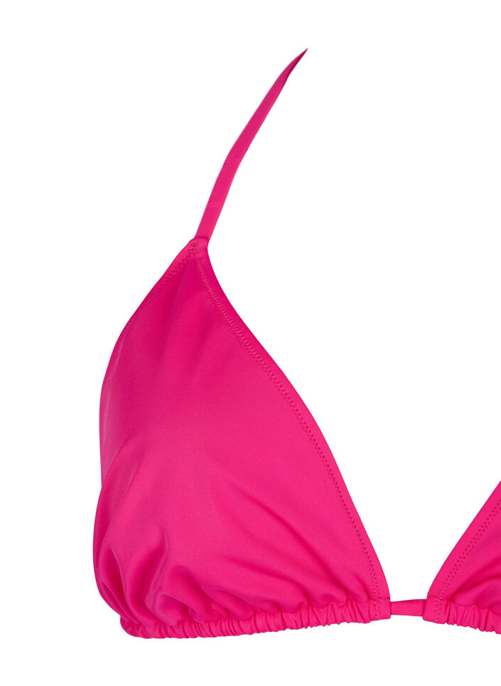 Enfärgad triangel-bikinitopp, Rosa, Packshot image number 2