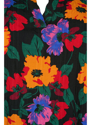 Blommig blus med 3/4-ärmar, Multi Flower AOP, Packshot image number 2
