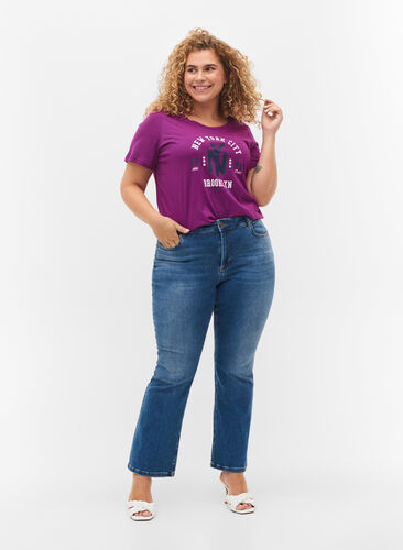T-shirt i bomull med tryck, Grape Juice, Model image number 2