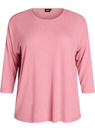 Jerseyblus med 3/4-&auml;rm, Rosa