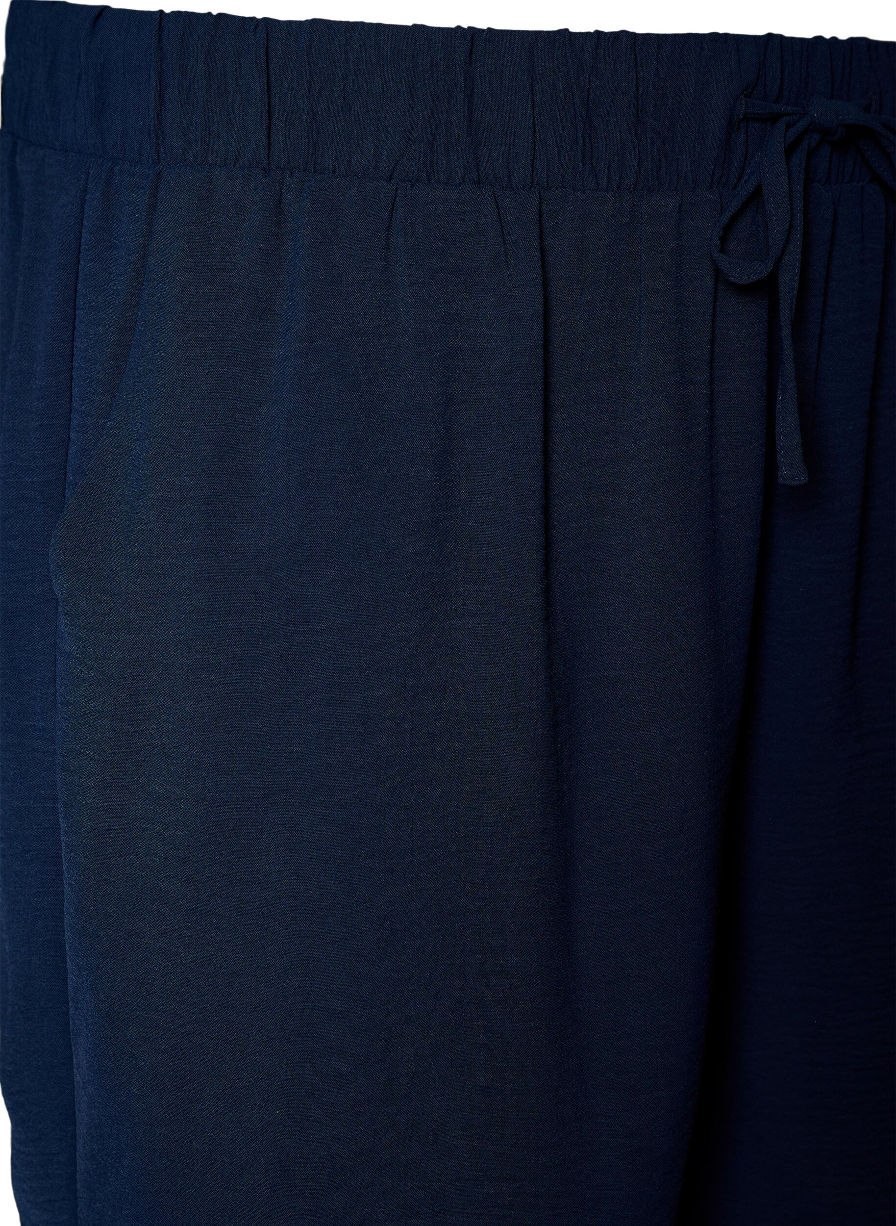 ZizziShorts med fickor och res&aring;r i midjan, Bl&aring;, Packshot image number 2