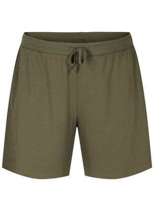 Ribbade shorts med fickor, Dusty Olive, Packshot image number 0