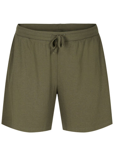 Ribbade shorts med fickor, Dusty Olive, Packshot image number 0