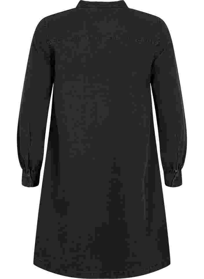Långärmad denimklänning, Grey Denim, Packshot image number 1