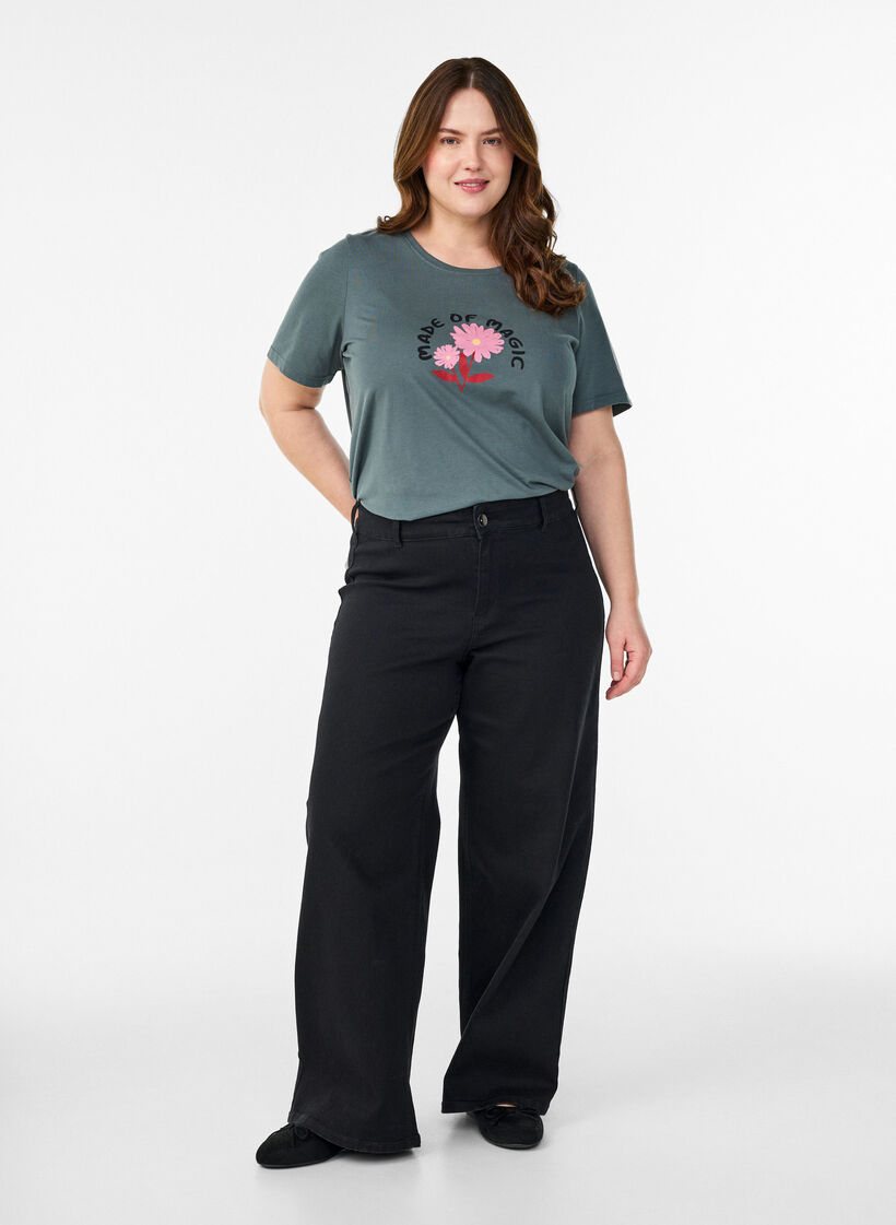 T-shirt med tryck, Gr&ouml;n, Model image number 1