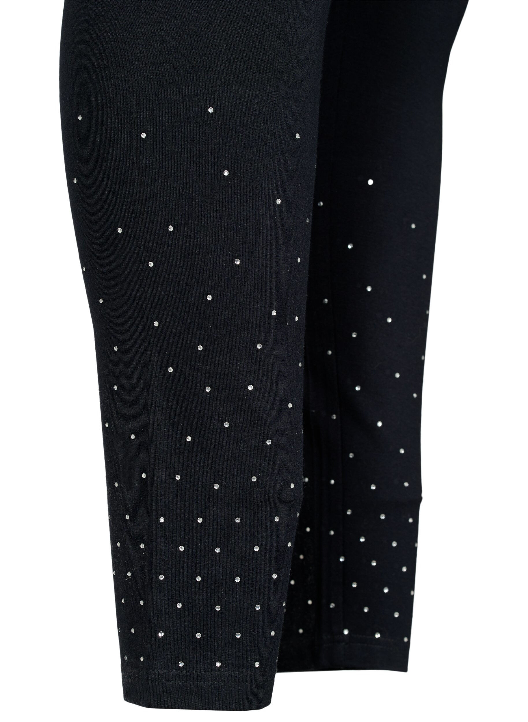 Zizzi Leggings i viskos med strass, Black, Packshot image number 3