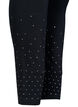 Leggings i viskos med strass, Black, Packshot image number 3