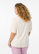 Kort&auml;rmad v&auml;vd blus med rund hals, Beige, Model image number 2