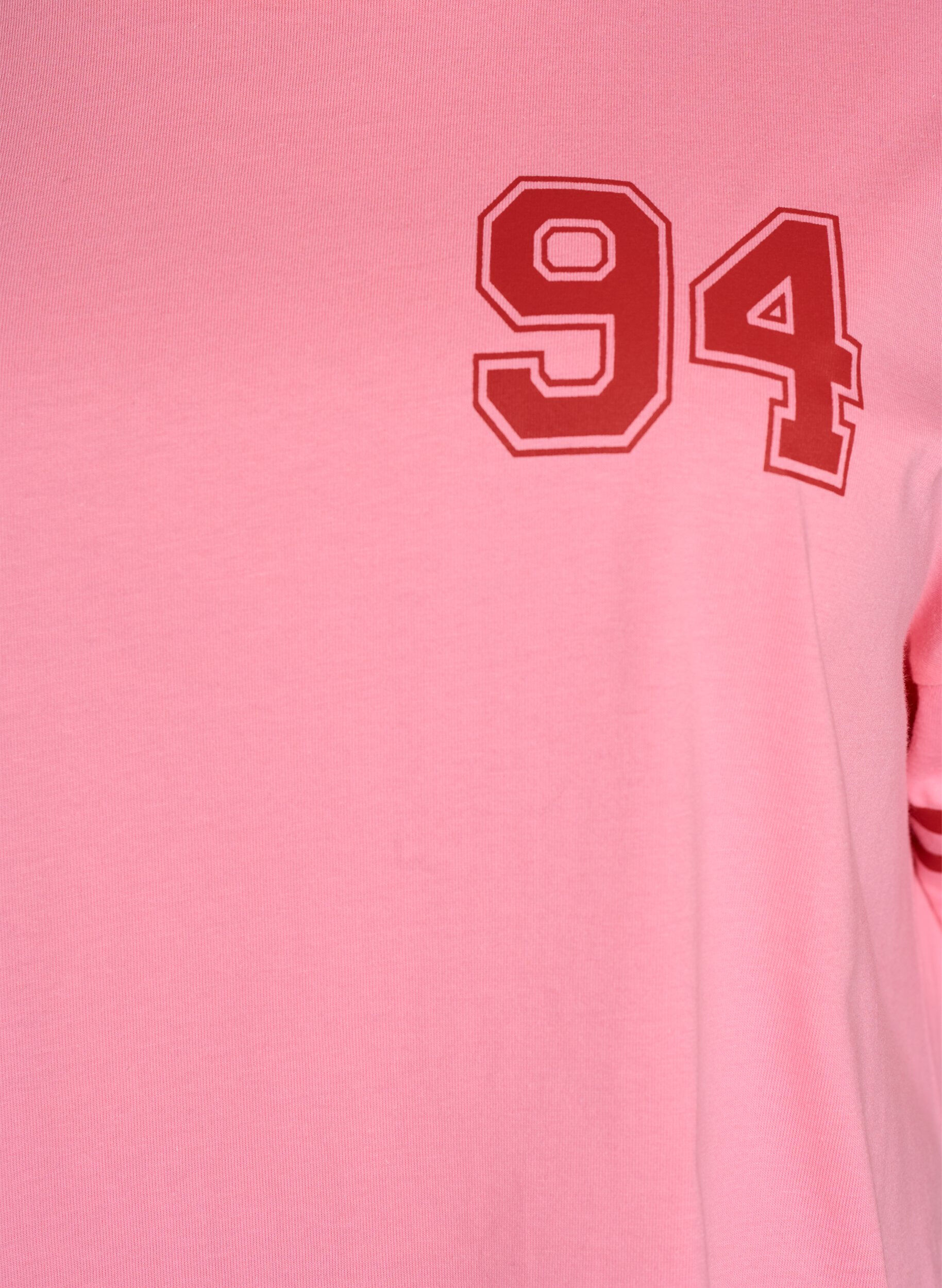 ZizziKort t-shirtkl&auml;nning med sportiga detaljer, Rosa, Packshot image number 2