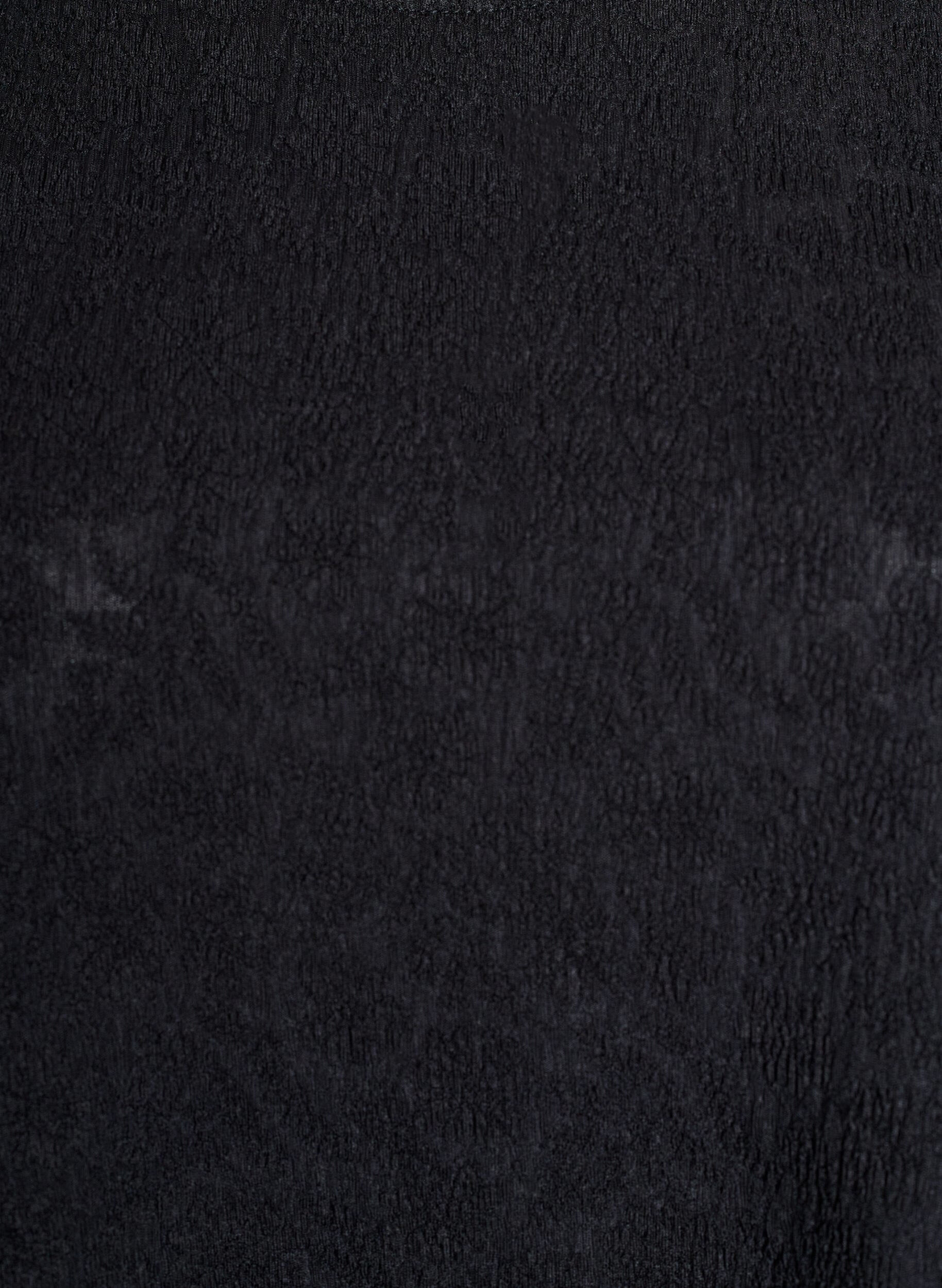 Zizzi Strukturerad blus med korta &auml;rmar, Svart, Packshot image number 2