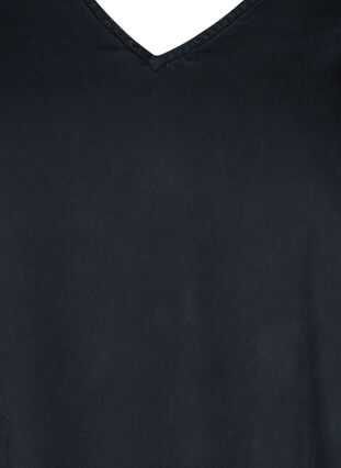 V-ringad klänning med smock, Black, Packshot image number 2