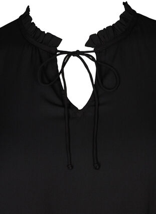Klänning med veck knytdetalj, Black, Packshot image number 2